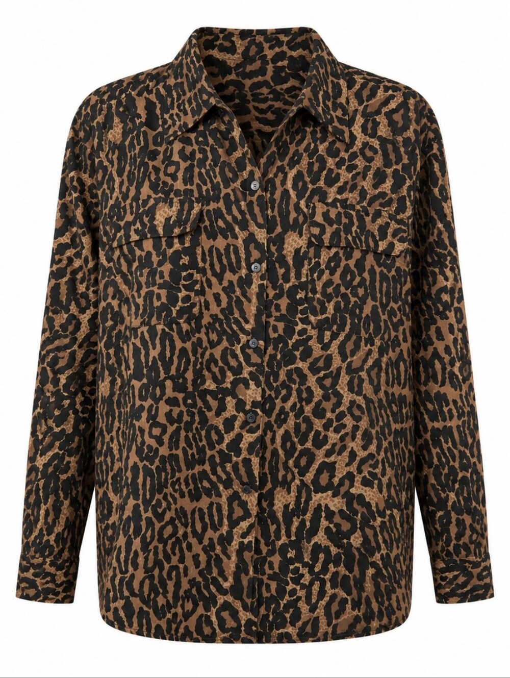 Vintage Anna and Frank 100% Silk Animal Print Long Sleeve Shirt Size L Mob Wife